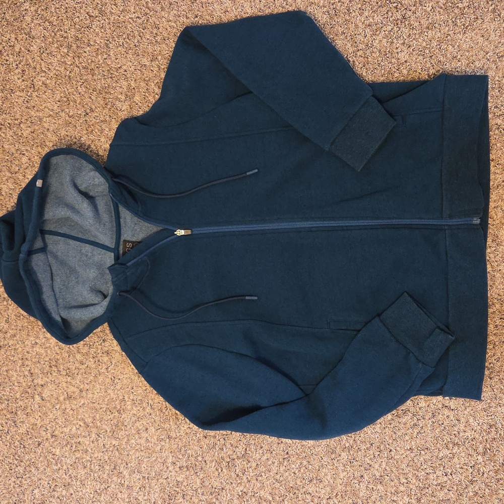 Teal FIGS zip-up scrubs hoodie XL
